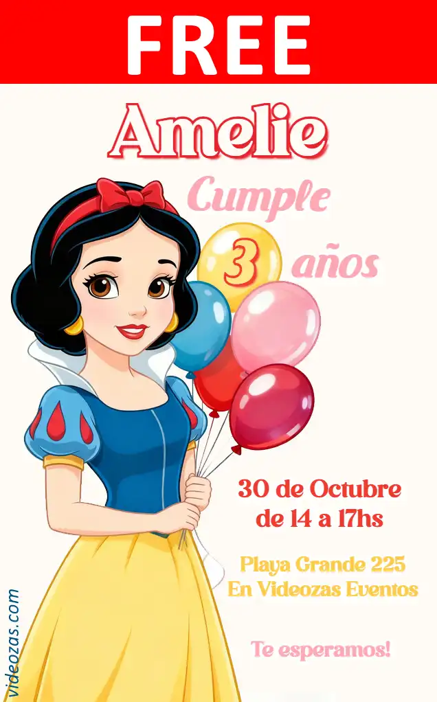 Free Snow White Invitation | Editable and Customizable | Easy and Fast | Make Online Now!