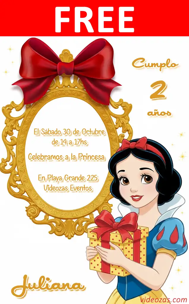 Free Snow White Invitation | Editable and Customizable | Easy and Fast | Make Online Now!