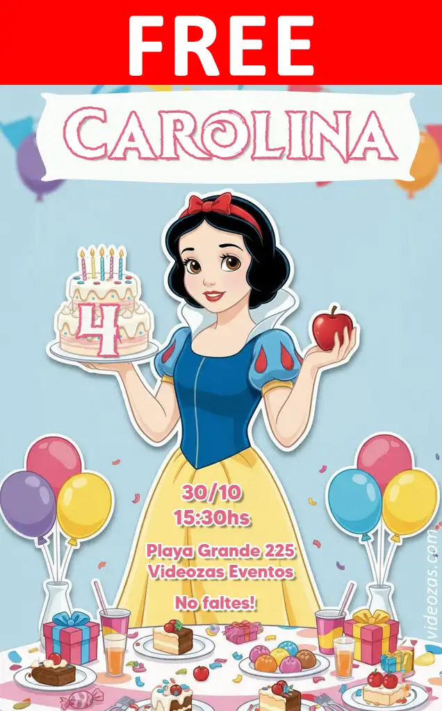 Free Snow White Invitation | Editable and Customizable | Easy and Fast | Make Online Now!