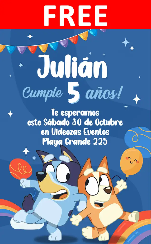 Free personalized birthday invitation bluey_bingo 03