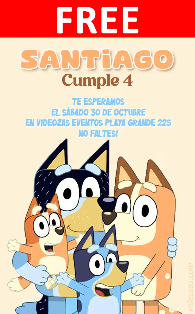 Free Bluey and Bingo Invitation | Editable and Customizable | Easy and Fast | Make Online Now!