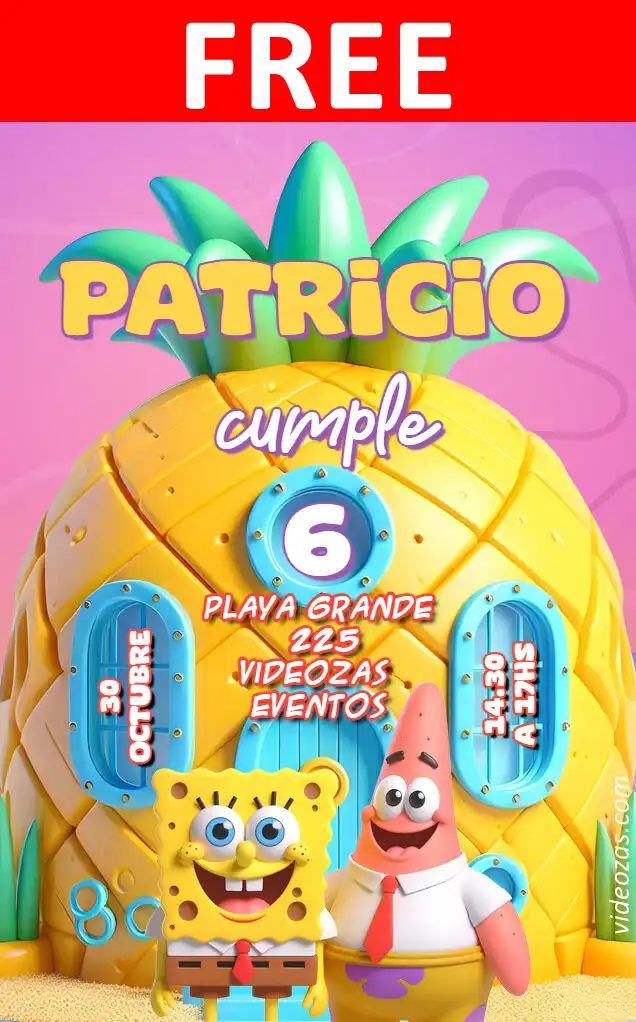 Free personalized birthday invitation bob_esponja 04