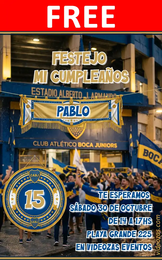 Free Boca Juniors Invitation | Editable and Customizable | Easy and Fast | Make Online Now!