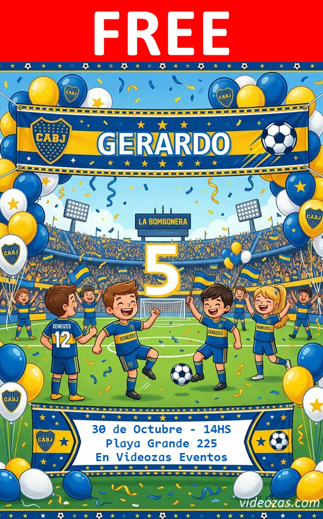 Free Boca Juniors Invitation | Editable and Customizable | Easy and Fast | Make Online Now!