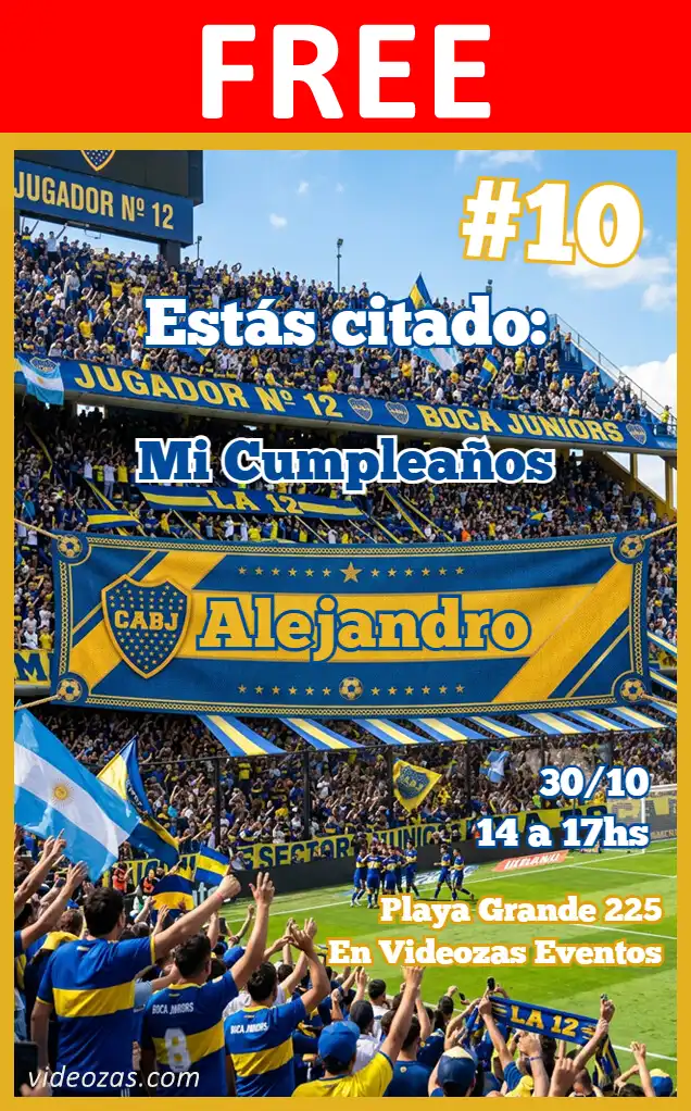 Free Boca Juniors Invitation | Editable and Customizable | Easy and Fast | Make Online Now!