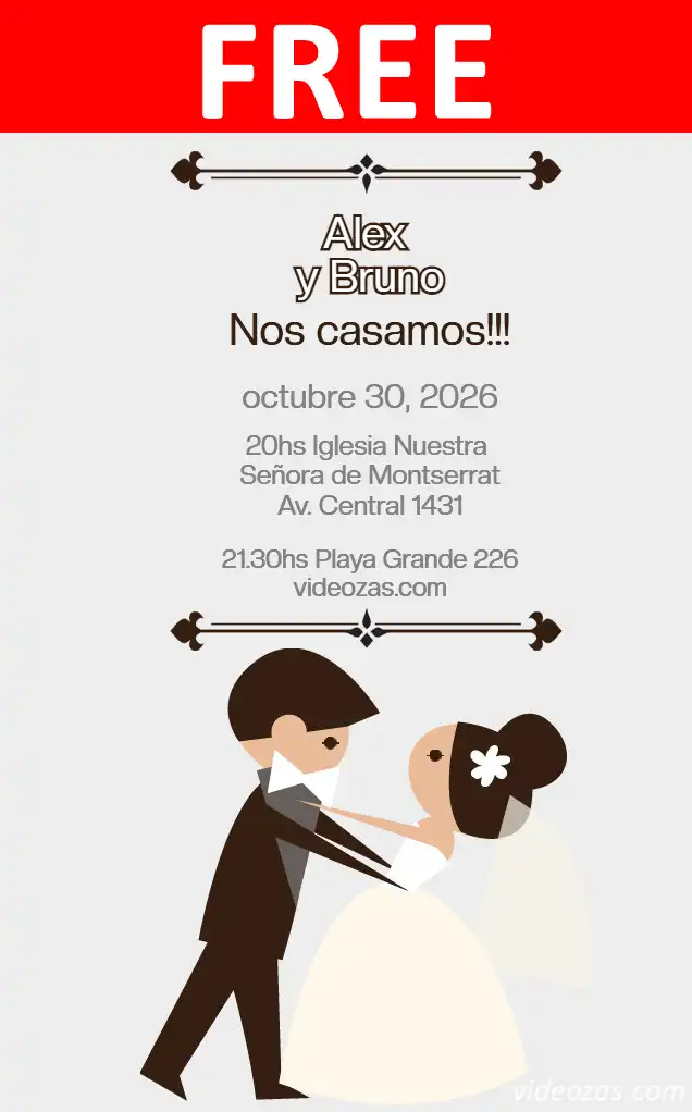 Free Wedding Invitation | Editable and Customizable | Easy and Fast | Make Online Now!