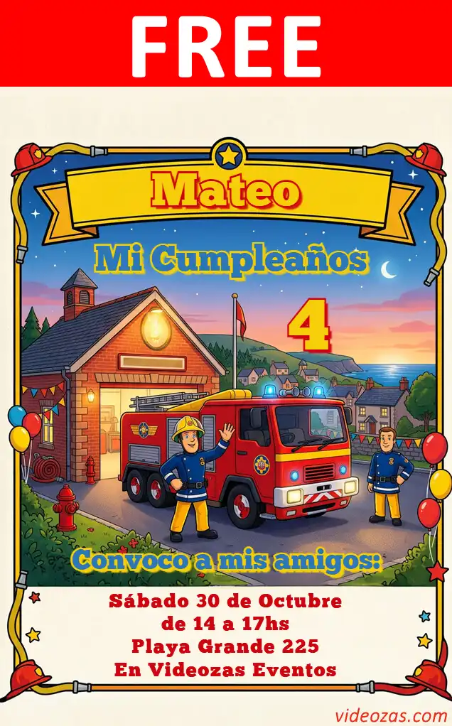 Free Fireman Invitation | Editable and Customizable | Easy and Fast | Make Online Now!