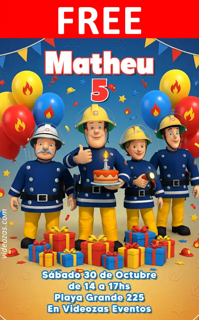 Free Fireman Invitation | Editable and Customizable | Easy and Fast | Make Online Now!