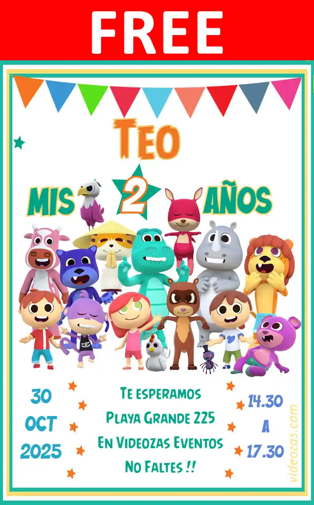 Free personalized birthday invitation canciones_zoo 01