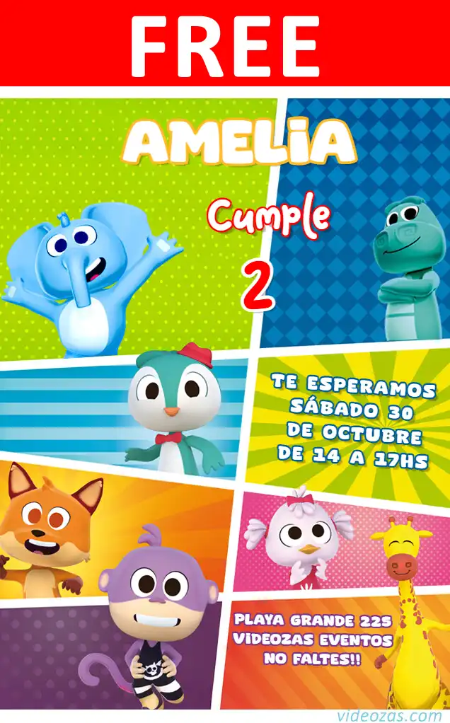Free personalized birthday invitation canciones_zoo 02