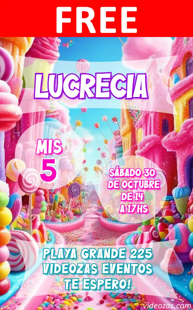 Free personalized birthday invitation candy_land 01