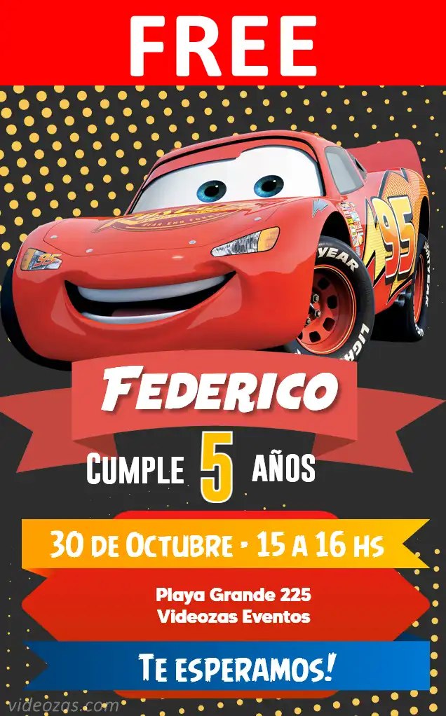 Free personalized birthday invitation cars 01