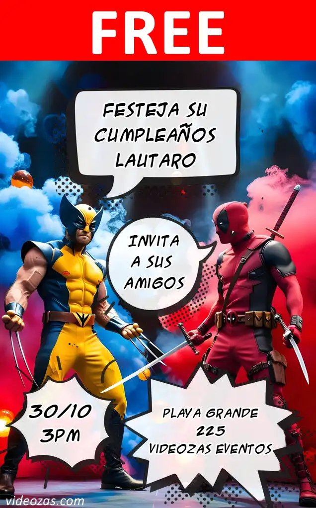 Free Wolverine and Deadpool Invitation | Editable and Customizable | Easy and Fast | Make Online Now!