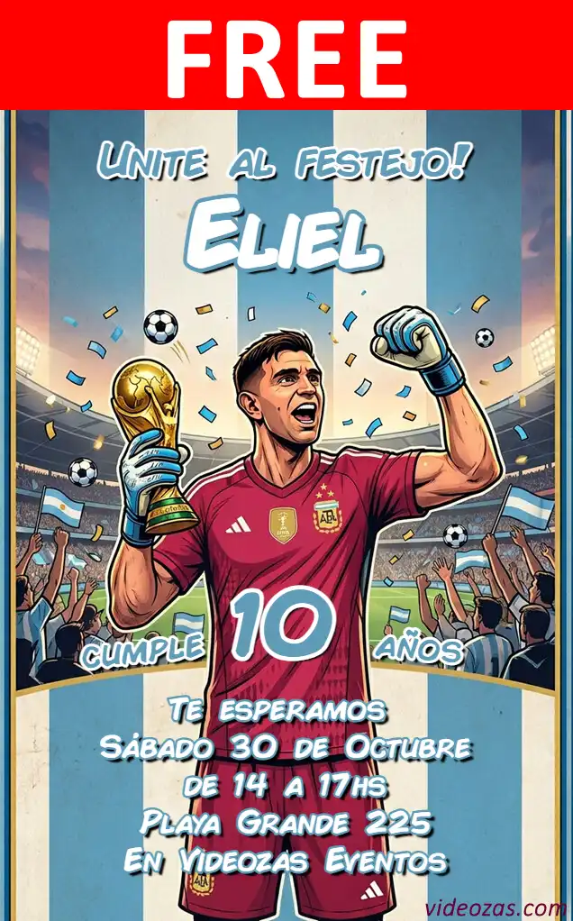 Free Dibu Martinez Invitation | Editable and Customizable | Easy and Fast | Make Online Now!
