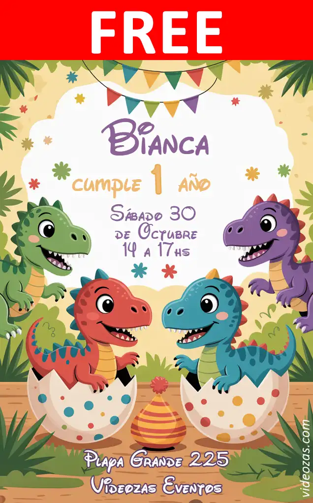 Free personalized birthday invitation dino_baby 03