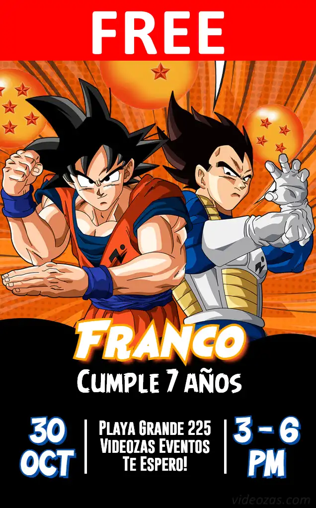 Free Dragon Ball Invitation | Editable and Customizable | Easy and Fast | Make Online Now!
