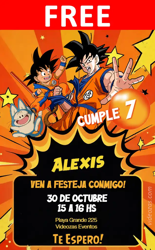 Free personalized birthday invitation dragon_ball 02
