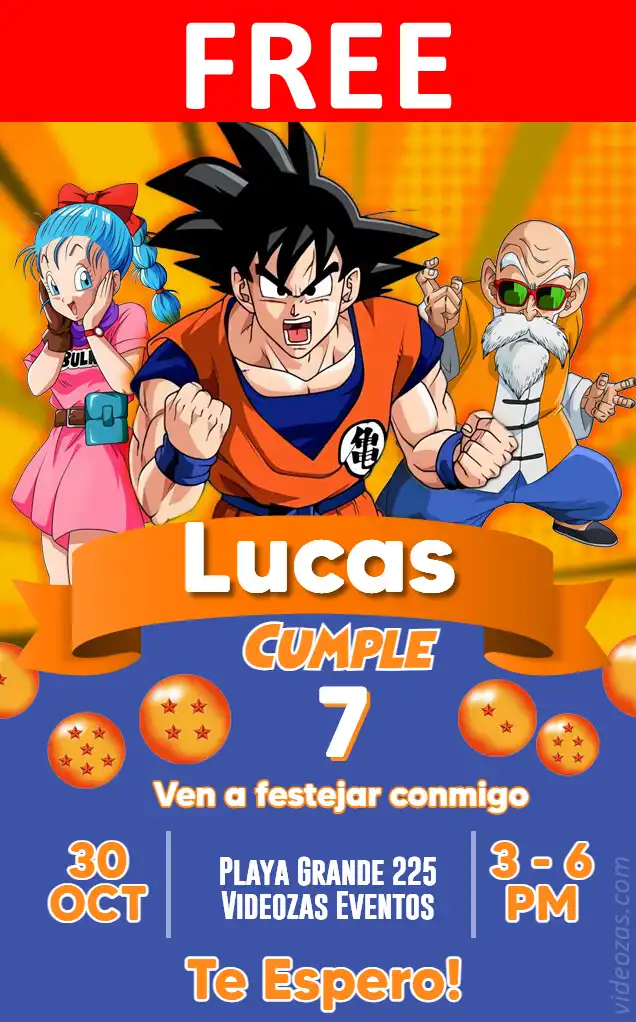 Free Dragon Ball Invitation | Editable and Customizable | Easy and Fast | Make Online Now!