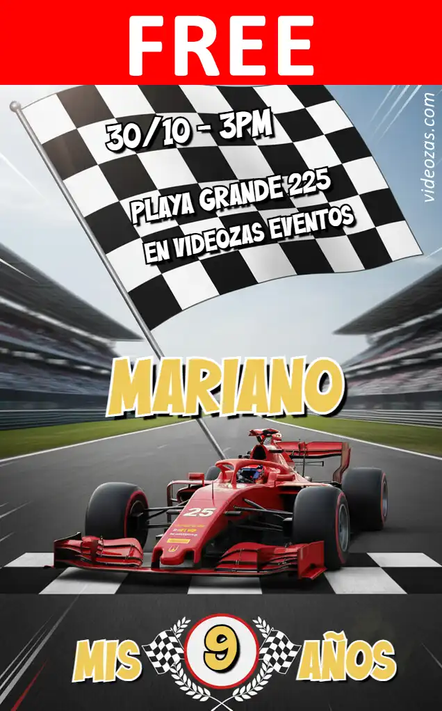 Free F1 Invitation | Editable and Customizable | Easy and Fast | Make Online Now!
