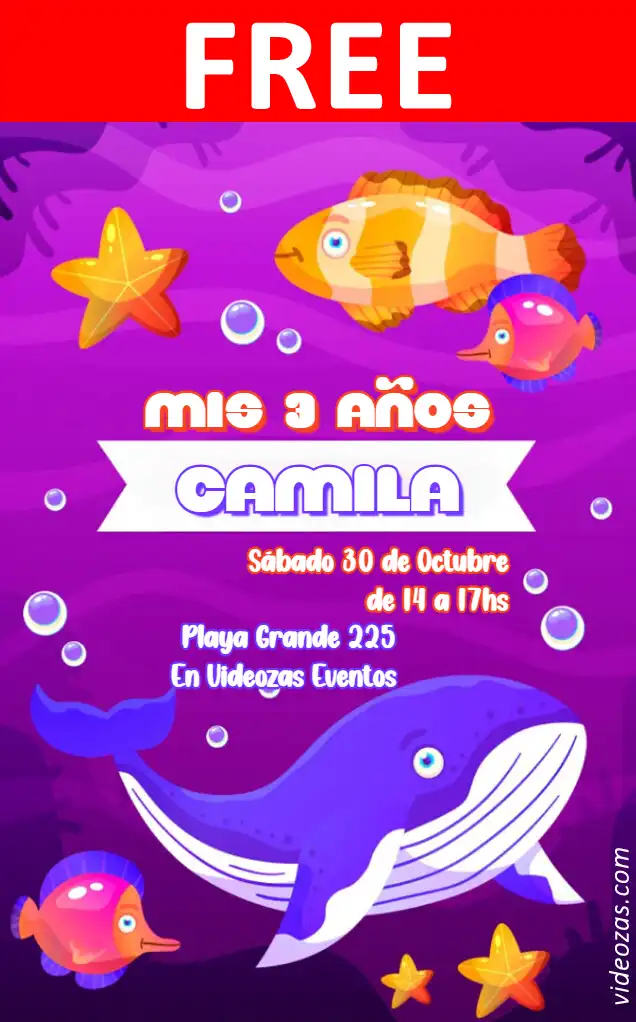 Free personalized birthday invitation fondo_del_mar 01