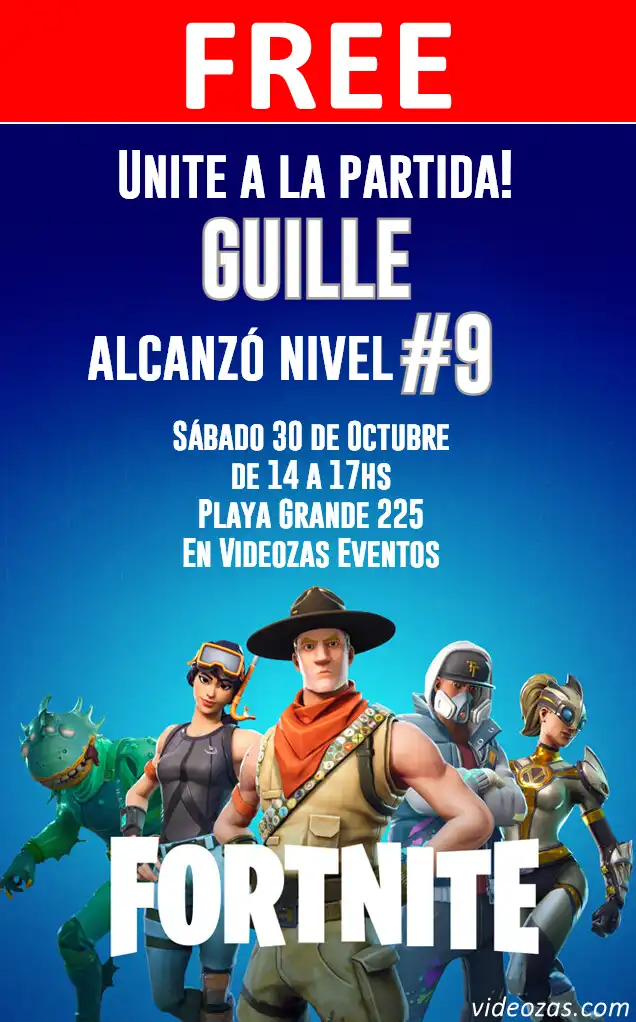 Free Fortnite Invitation | Editable and Customizable | Easy and Fast | Make Online Now!