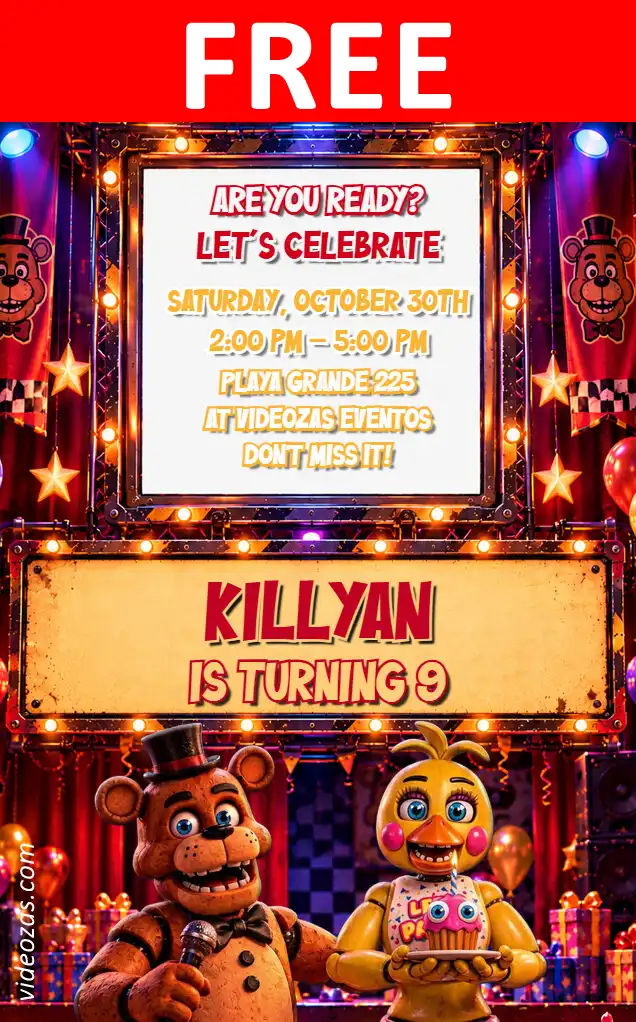 Free personalized birthday invitation freddy 01