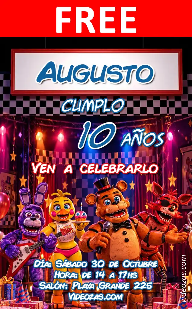 Free FNAF Invitation | Editable and Customizable | Easy and Fast | Make Online Now!