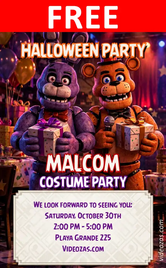 Free FNAF Invitation | Editable and Customizable | Easy and Fast | Make Online Now!
