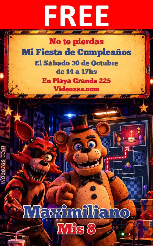 Free personalized birthday invitation freddy 04