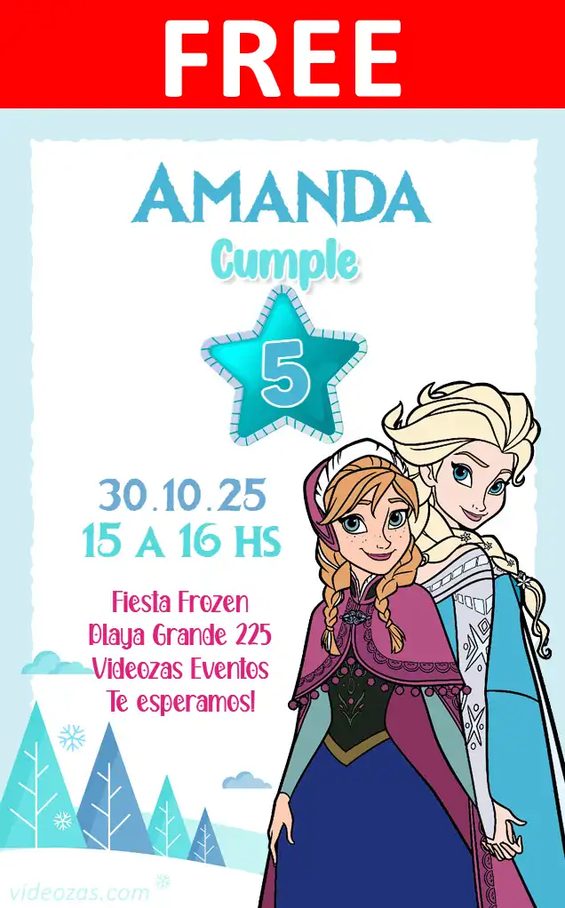 Free personalized birthday invitation frozen 01