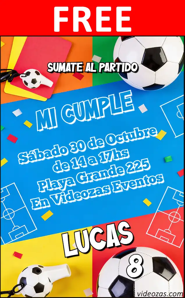 Free personalized birthday invitation futbol 02