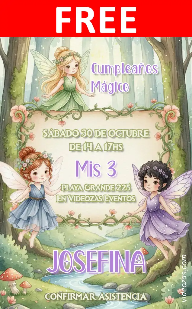 Free Fairies Invitation | Editable and Customizable | Easy and Fast | Make Online Now!