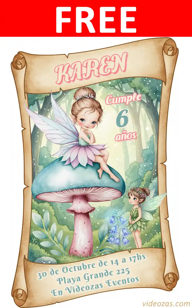 Free Fairies Invitation | Editable and Customizable | Easy and Fast | Make Online Now!