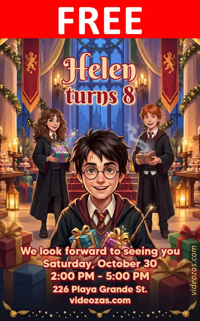 Free Harry Potter Invitation | Editable and Customizable | Easy and Fast | Make Online Now!