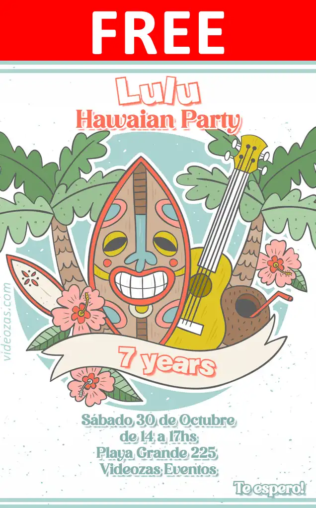 Free personalized birthday invitation hawaiana 01