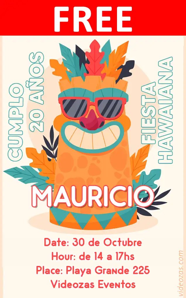 Free personalized birthday invitation hawaiana 03