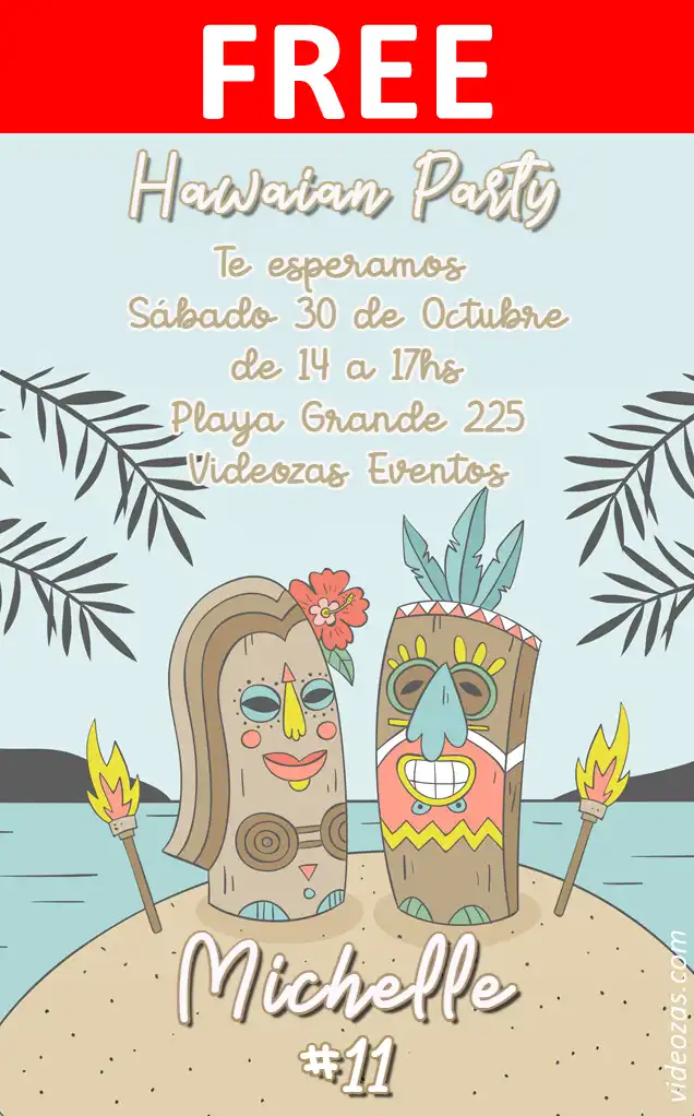 Free Hawaiian Party Invitation | Editable and Customizable | Easy and Fast | Make Online Now!