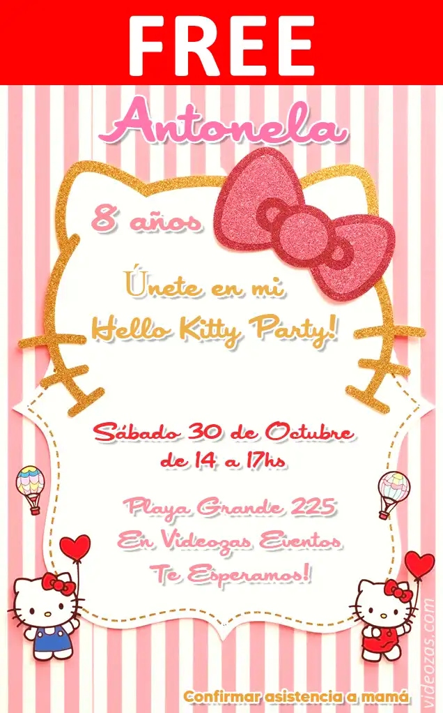 Free Hello Kitty Invitation | Editable and Customizable | Easy and Fast | Make Online Now!