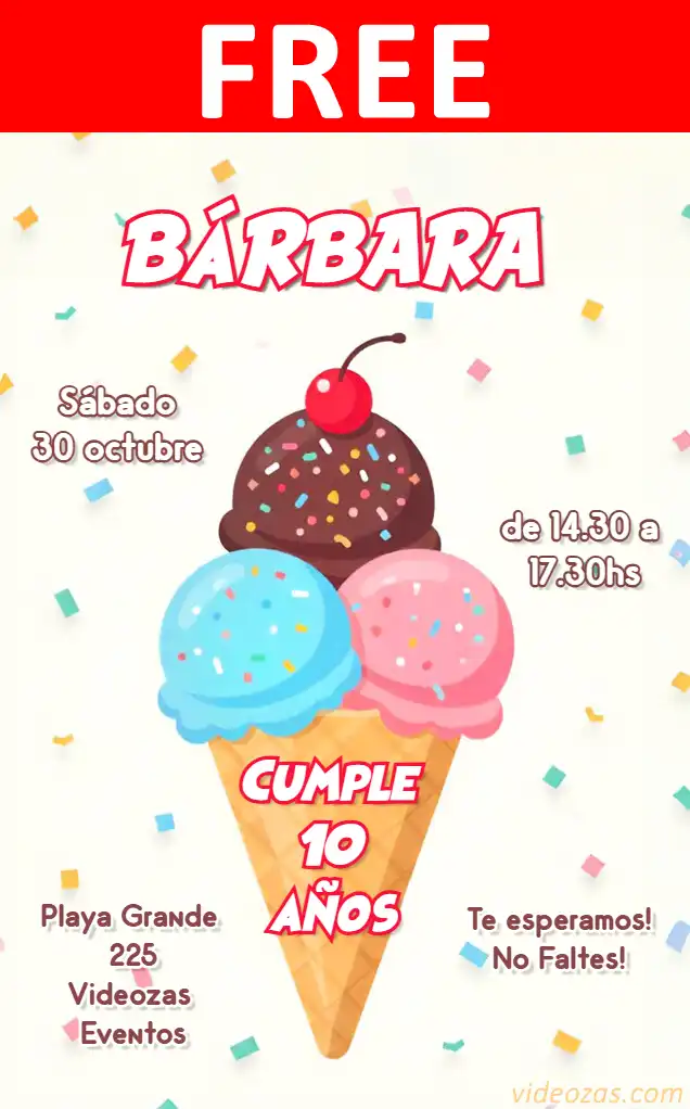 Free Ice Cream Party Invitation | Editable and Customizable | Easy and Fast | Make Online Now!