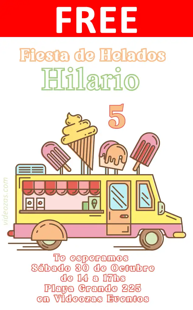 Free personalized birthday invitation ice_cream 03