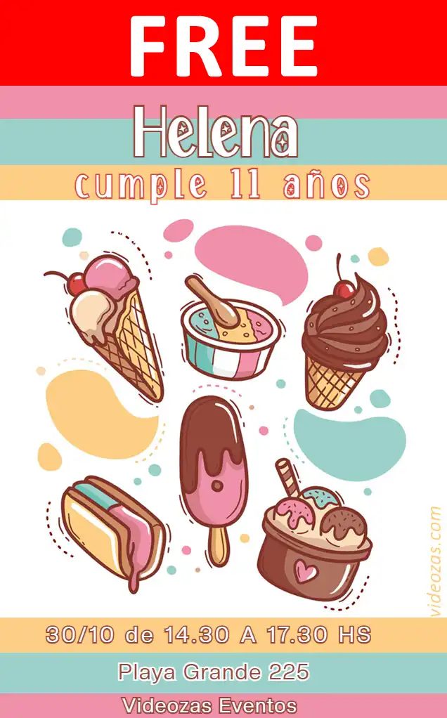 Free personalized birthday invitation ice_cream 04