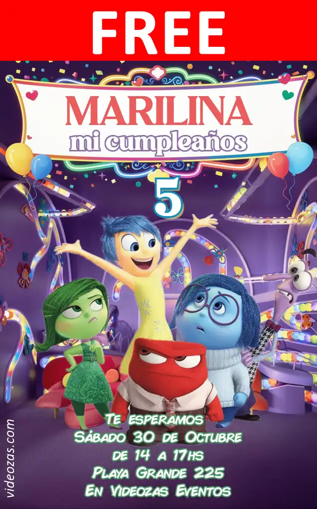 Free personalized birthday invitation intensamente 01