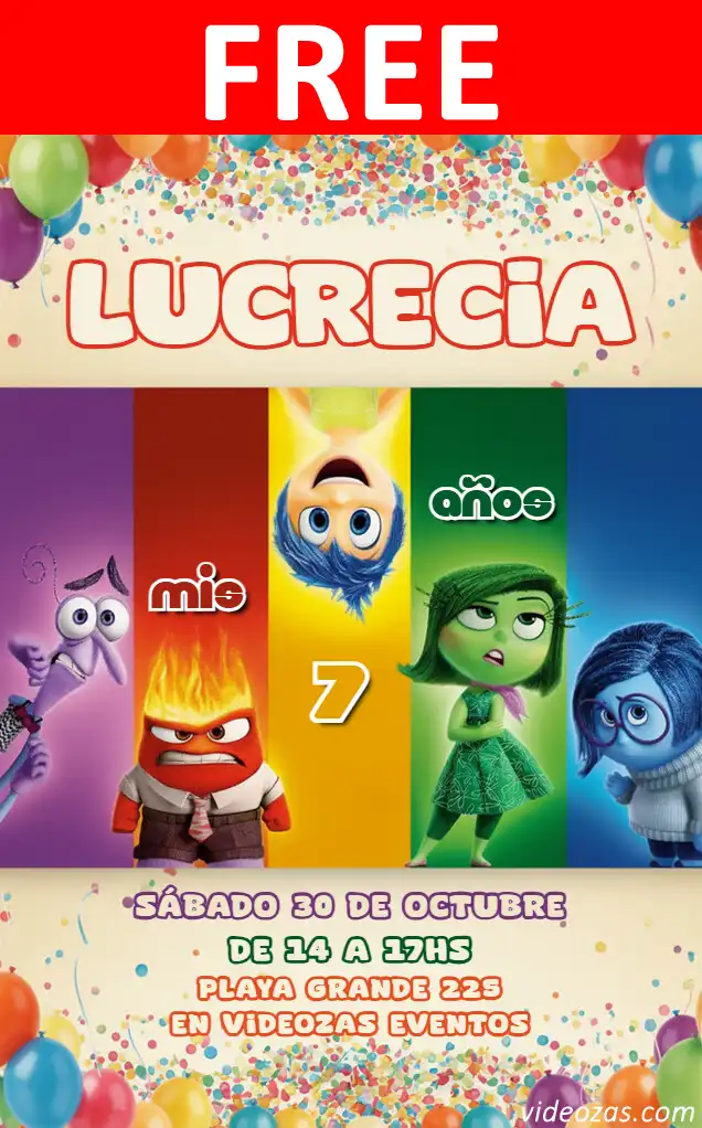 Free personalized birthday invitation intensamente 03