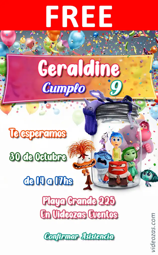 Free personalized birthday invitation intensamente 04