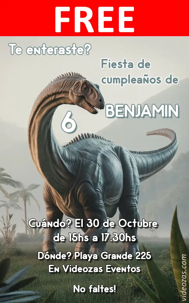 Free personalized birthday invitation jurasic 04