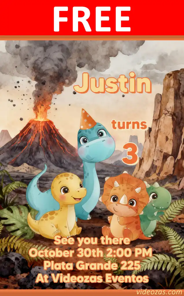 Free personalized birthday invitation jurasic 05