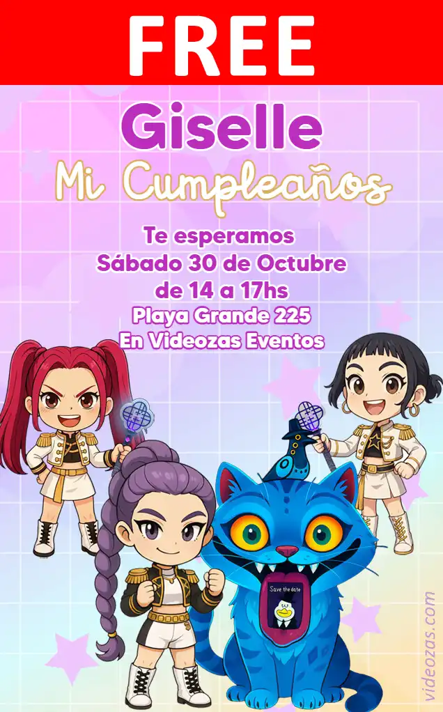 Free K-pop Huntrix Invitation | Editable and Customizable | Easy and Fast | Make Online Now!