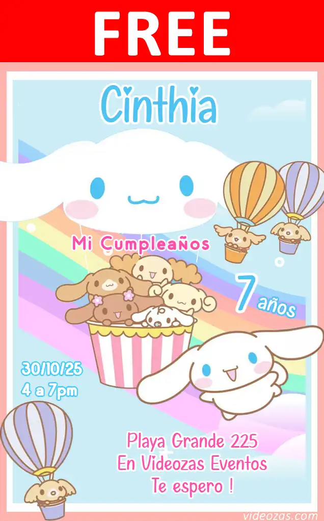 Free personalized birthday invitation kuromi 02