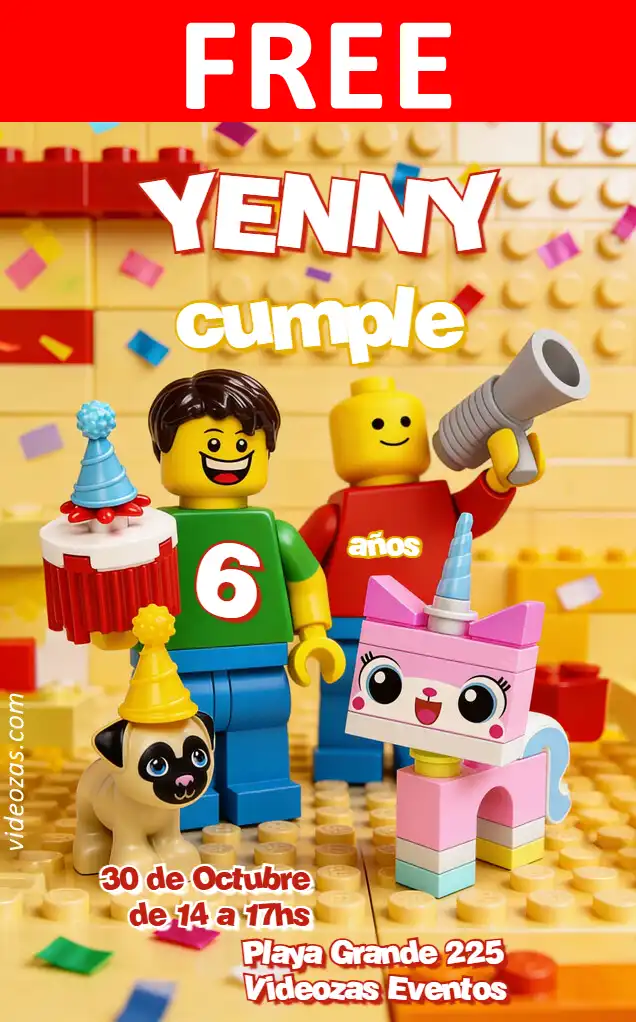 Free personalized birthday invitation lego 01