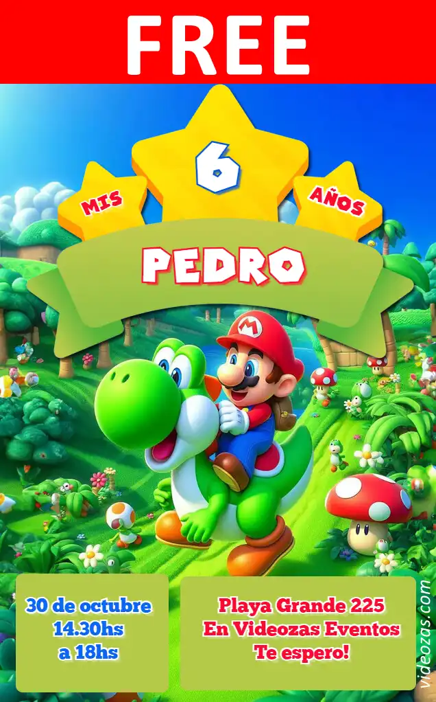 Free personalized birthday invitation mario_bros 01